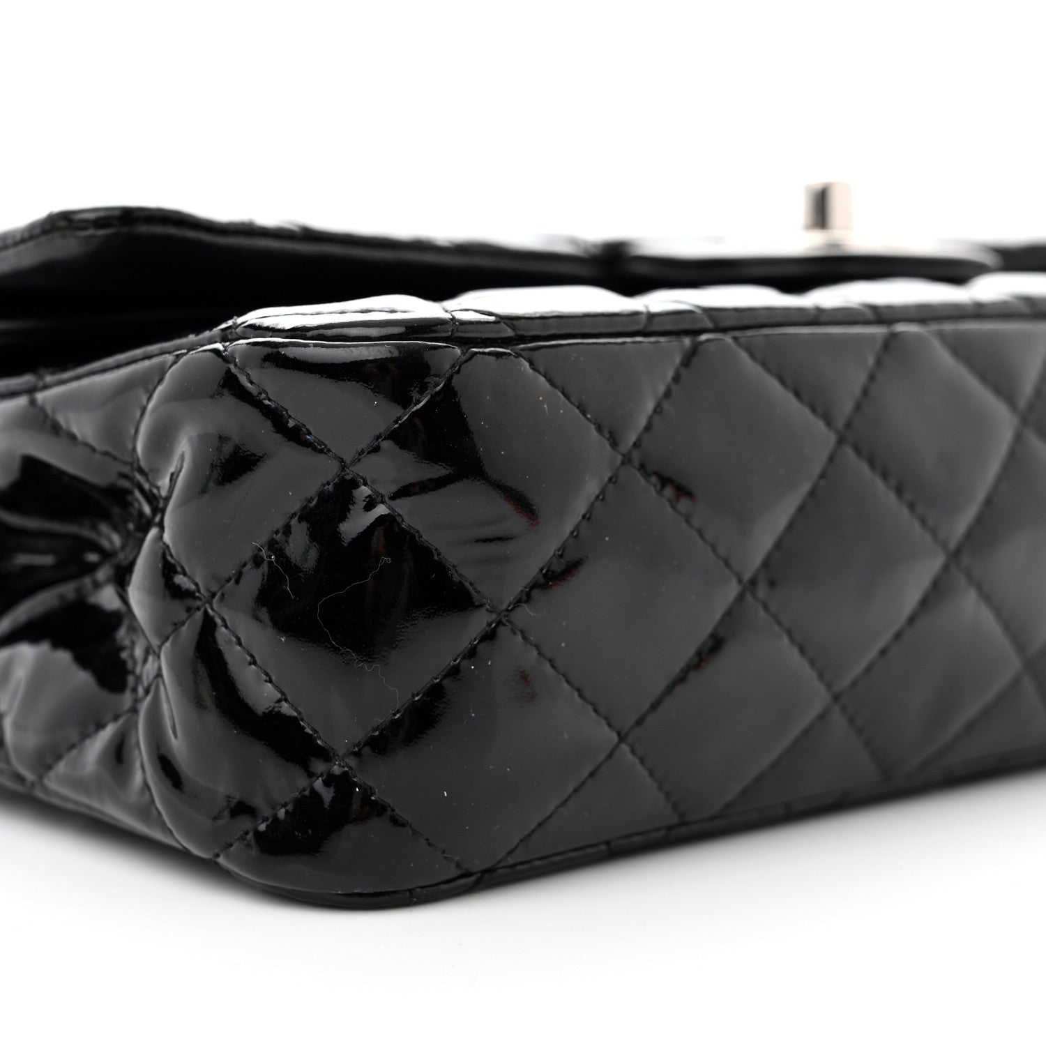 Chanel Patent Quilted Medium Double Flap Black 9 of 13