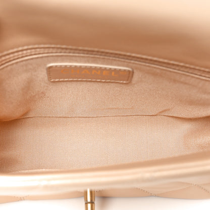 Chanel Lambskin Quilted CC Coin Flap Bag Beige 7 of 10