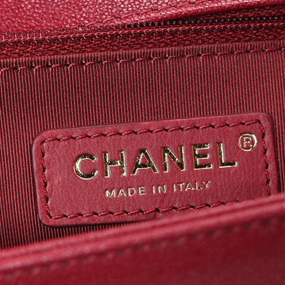 Chanel Caviar Chevron Quilted New Medium Boy Flap Red 6 of 10