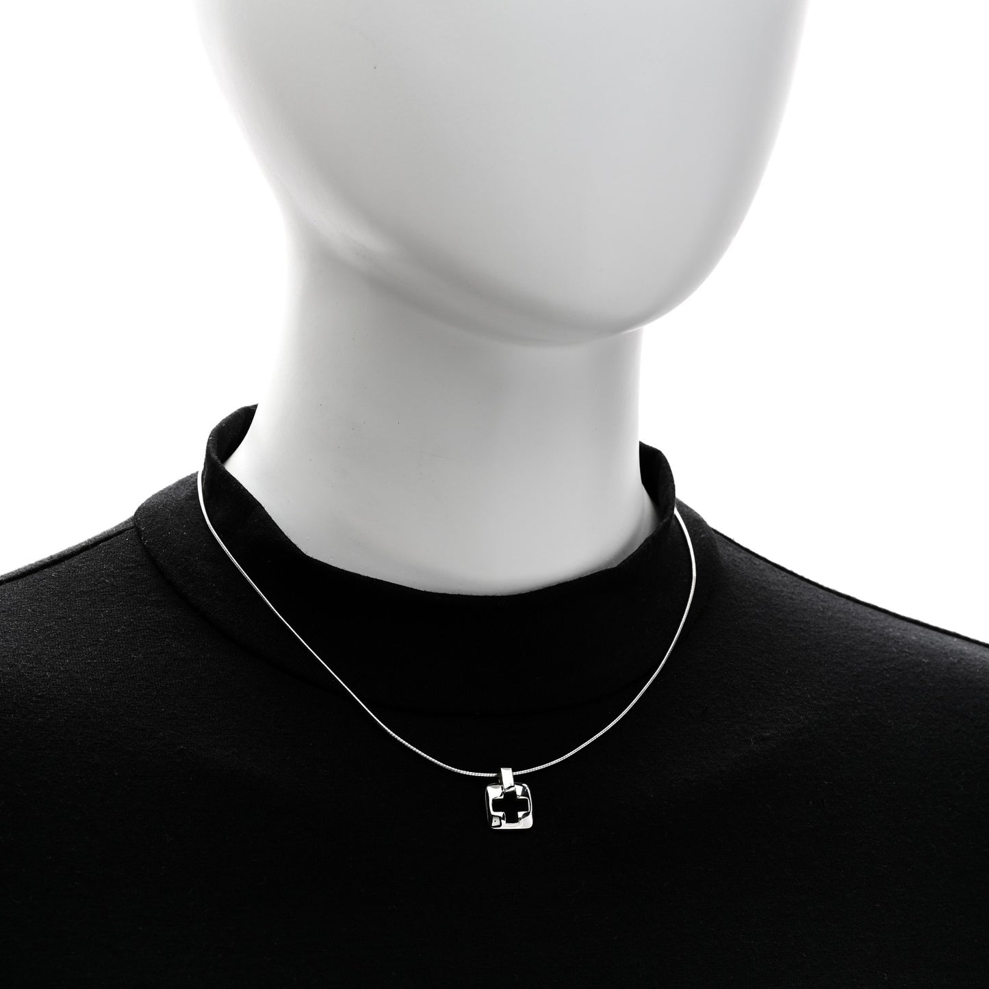 Sterling Silver Cross Cutout Pendant Necklace