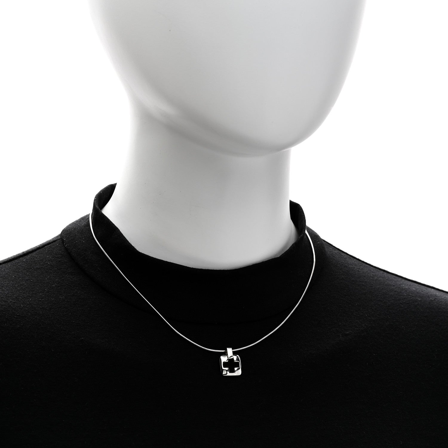 Tiffany Sterling Silver Cross Cutout Pendant Necklace 2 of 6