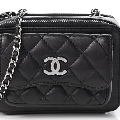 Chanel Lambskin Quilted Small Pocket Box Camera Case Black 11 of 12
