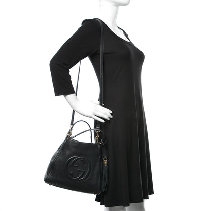 Gucci Pebbled Calfskin Small Soho Shoulder Bag Black 3 of 15