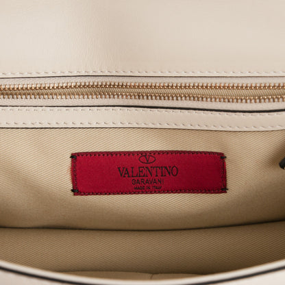 Valentino Garavani Vitello Medium Glam Lock Rockstud Flap Light Ivory 7 of 8