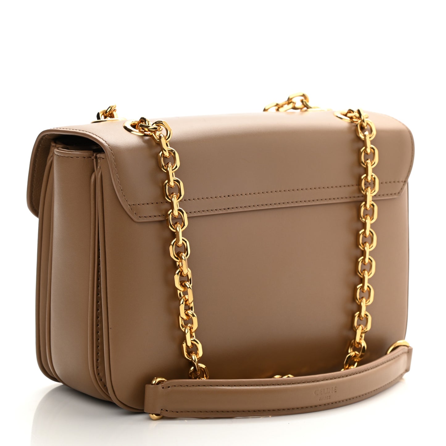 Shiny Calfskin Medium C Bag Camel