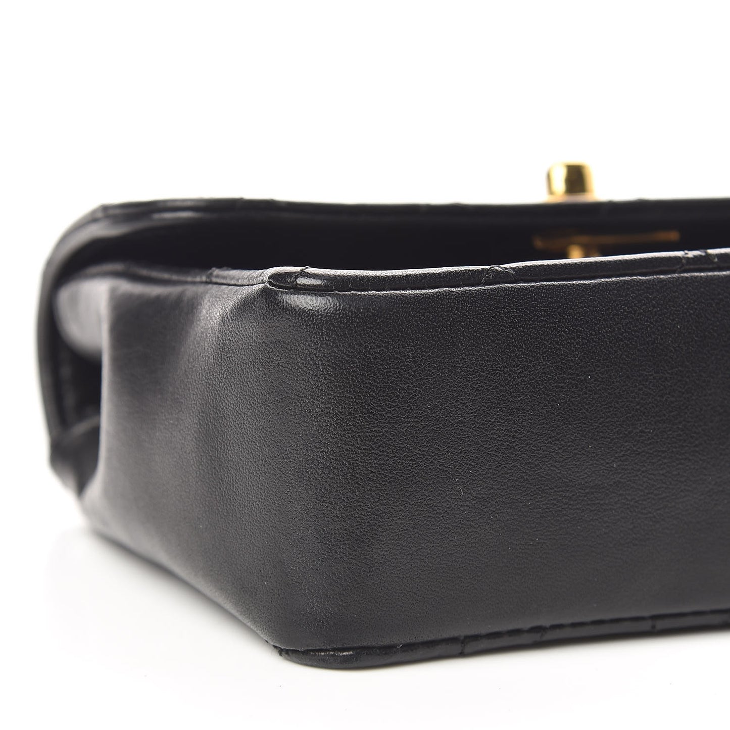 Lambskin Quilted Extra Mini Flap Black