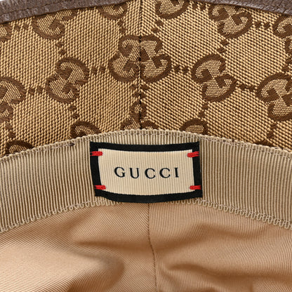 Gucci Monogram Textured Dollar Calfskin GG Jago Bucket Hat S Cacao Beige 9 of 9