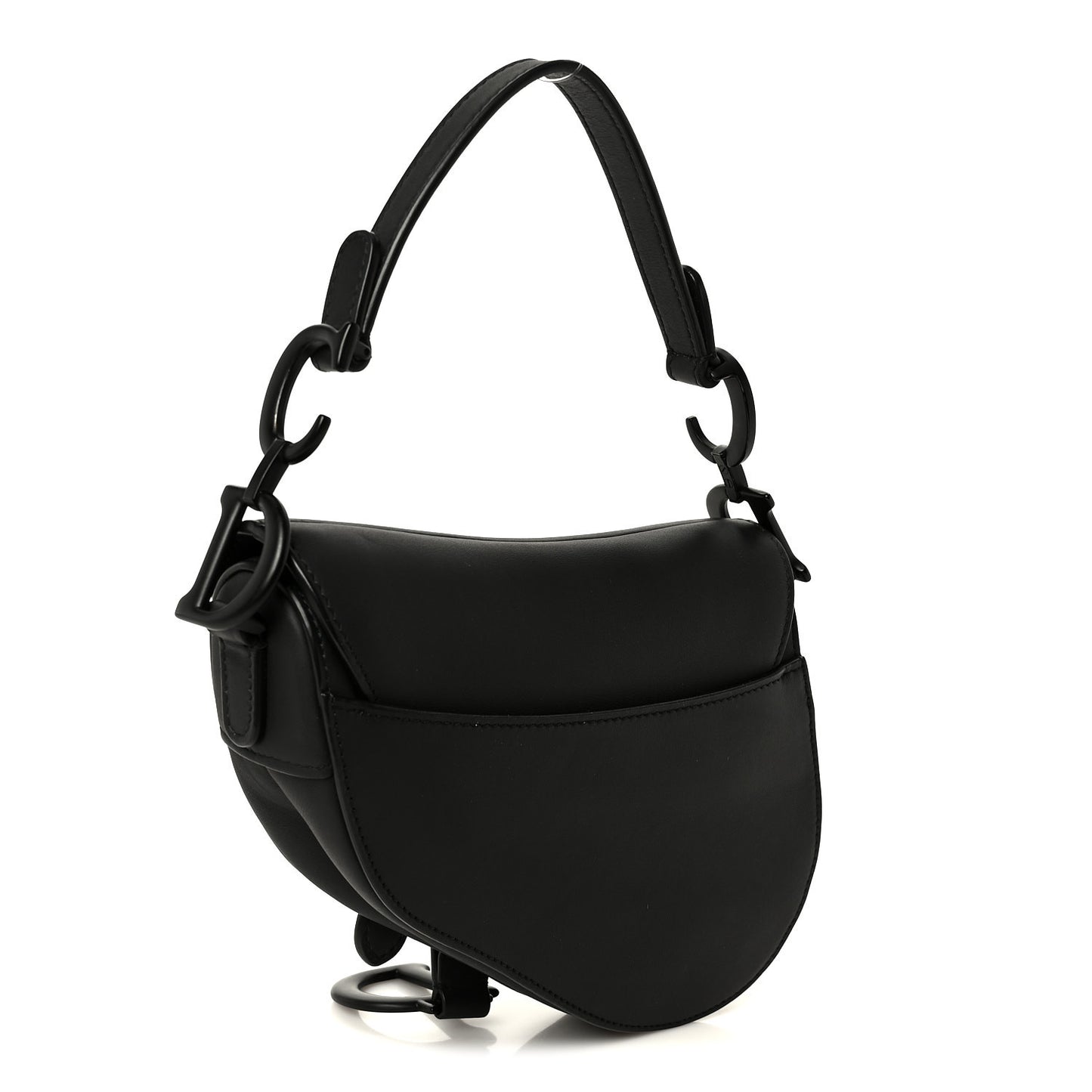 Ultra Matte Calfskin Mini Saddle Bag Black