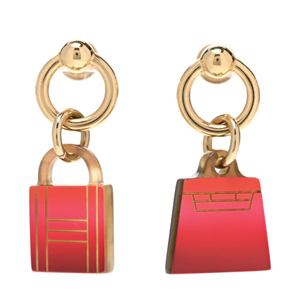 Hermes Permabrass Gold Plated Buffalo Horn Fusion Amulette Maroquinier Earrings Amazone Pop Fusion 1 of 5