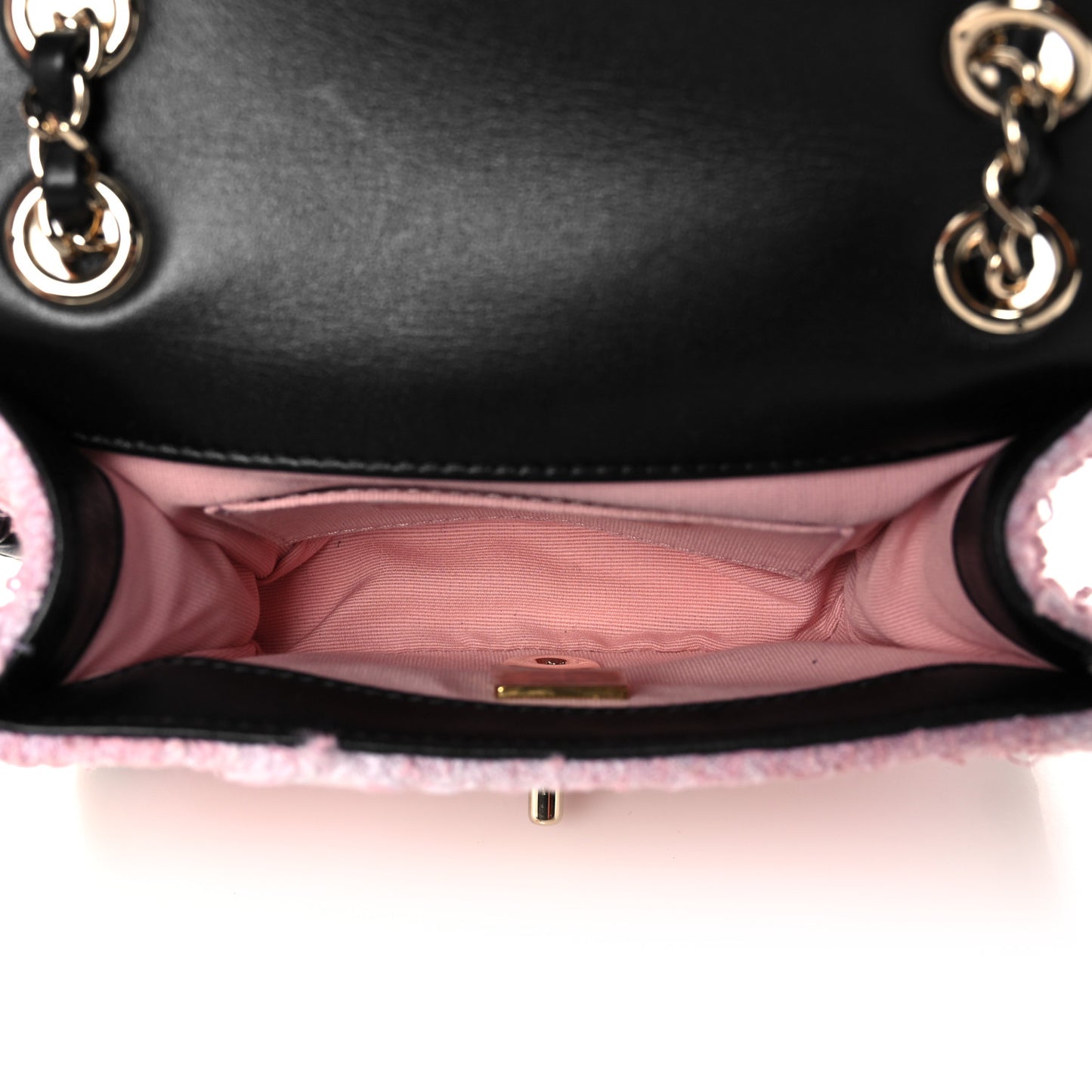 Tweed Braided Calfskin Mini My Own Frame Flap Pink Black