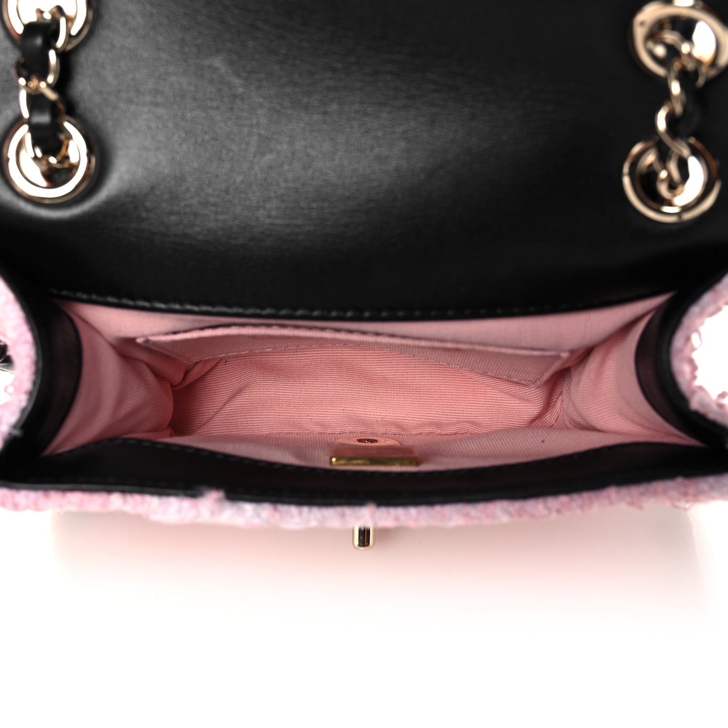 Chanel Tweed Braided Calfskin Mini My Own Frame Flap Pink Black 5 of 10