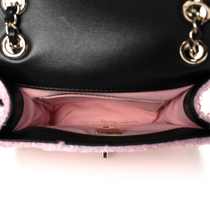 Chanel Tweed Braided Calfskin Mini My Own Frame Flap Pink Black 5 of 10