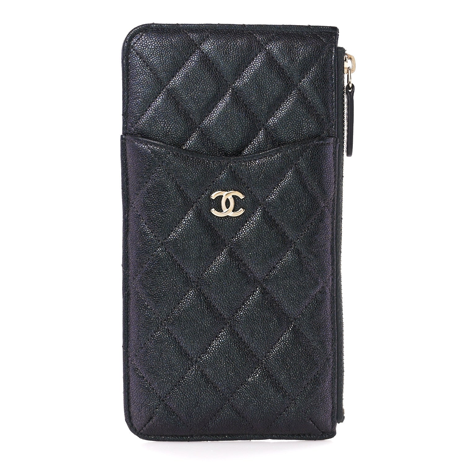Chanel Iridescent Caviar Quilted Classic iPhone Pouch Black 1 of 11