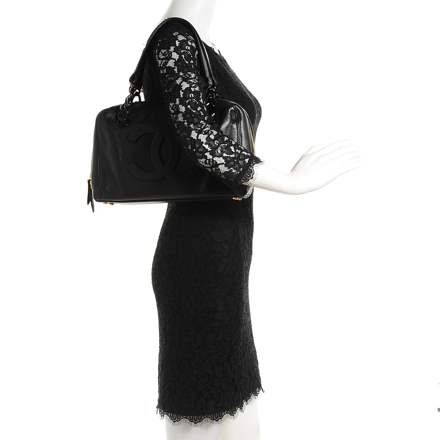 Chanel Caviar CC Bowler Black 2 of 7