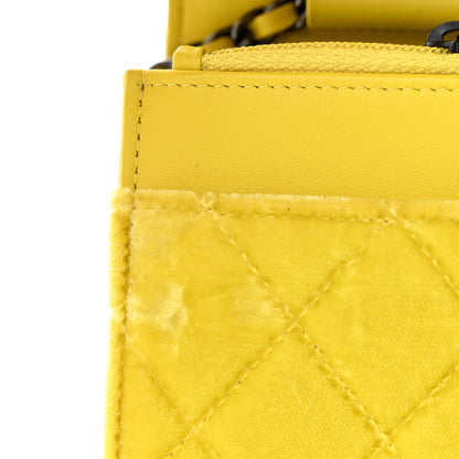 Chanel Velvet Quilted Wallet On Chain WOC Yellow 14 of 15
