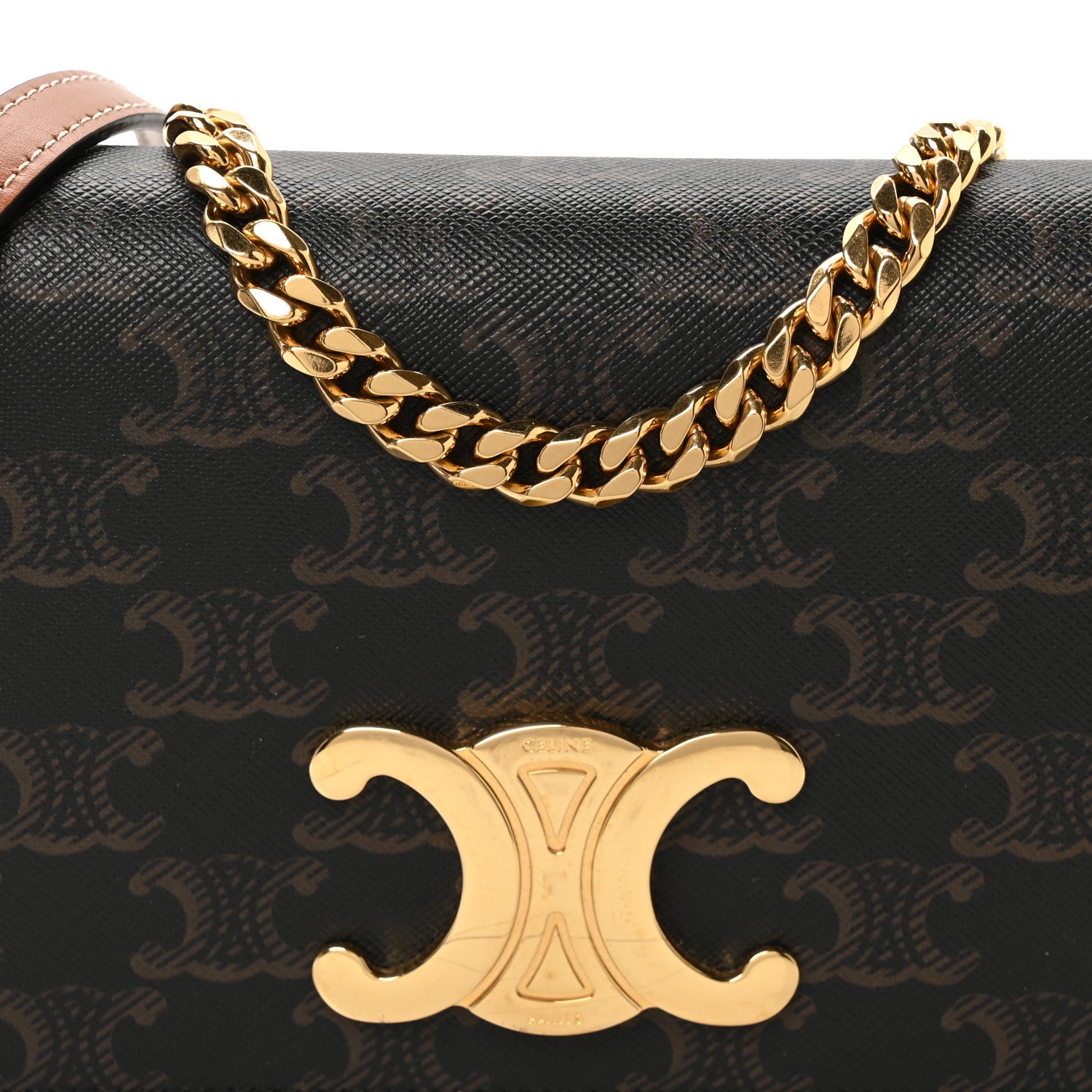 Celine Triomphe Canvas Multipochette Tan 9 of 12