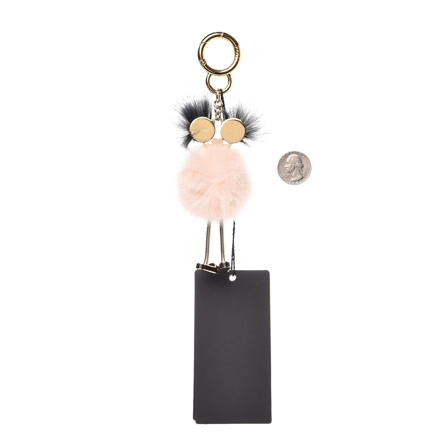 Fendi Mink Fur F is Chick Pom Pom Bag Charm Pink 2 of 3