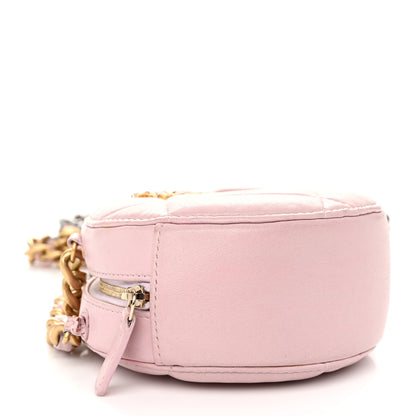 Chanel Lambskin Quilted Chanel 19 Round Clutch With Chain Pink 4 of 11