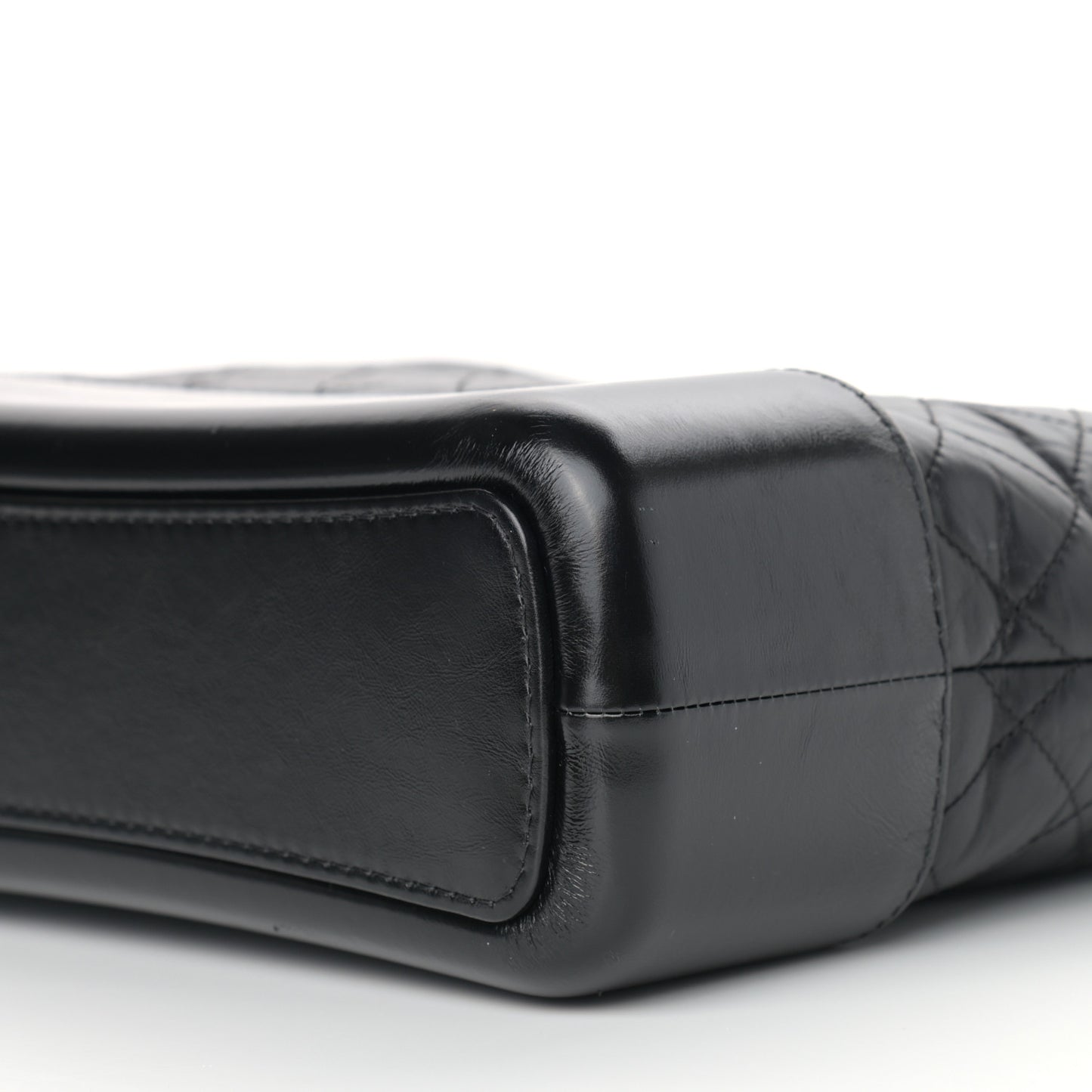 Aged Calfskin Quilted Large Gabrielle Hobo Black
