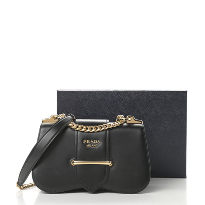 Prada City Calfskin Sidonie Small Chain Crossbody Bag Black 14 of 14