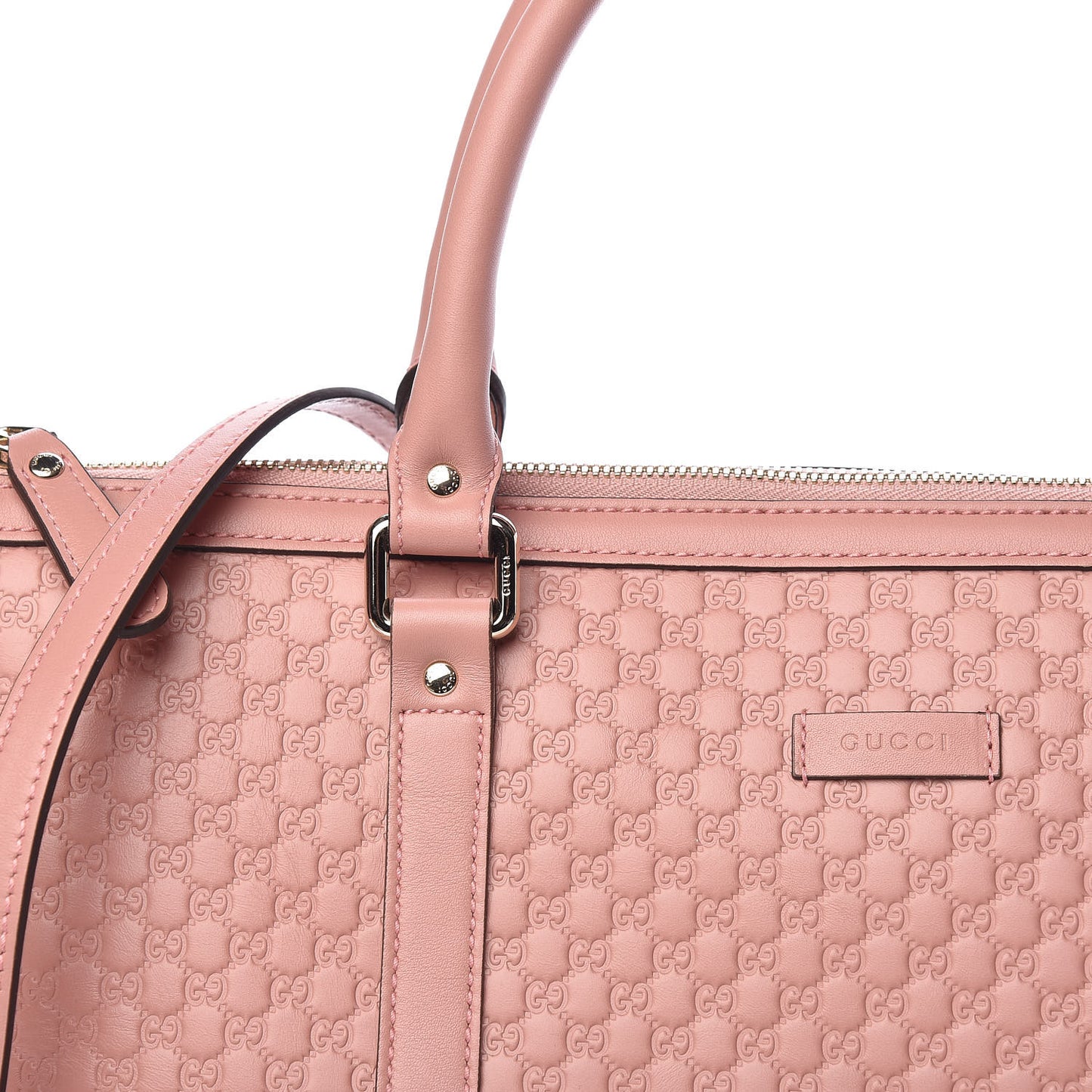 Soft Microguccissima Medium Zippered Satchel Soft Pink