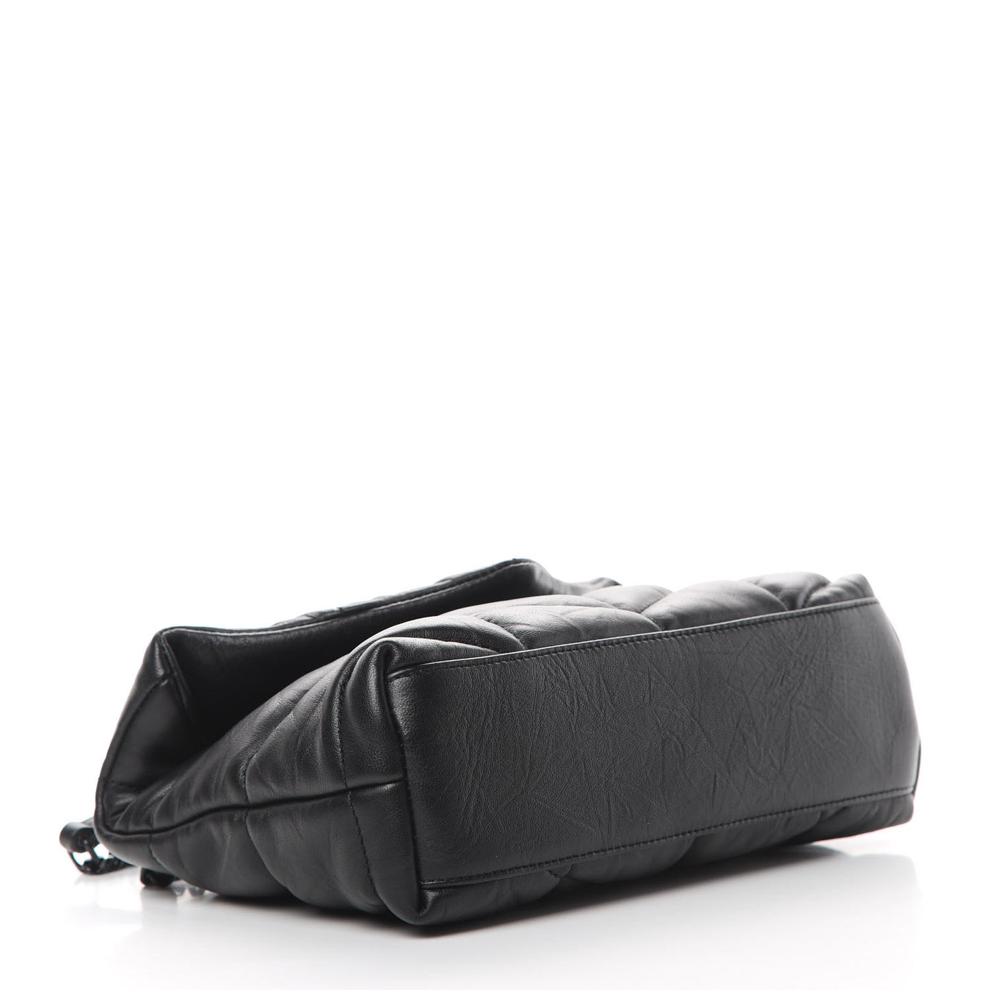 Lambskin Quilted Toy Loulou Puffer Monogram Chain Satchel Black