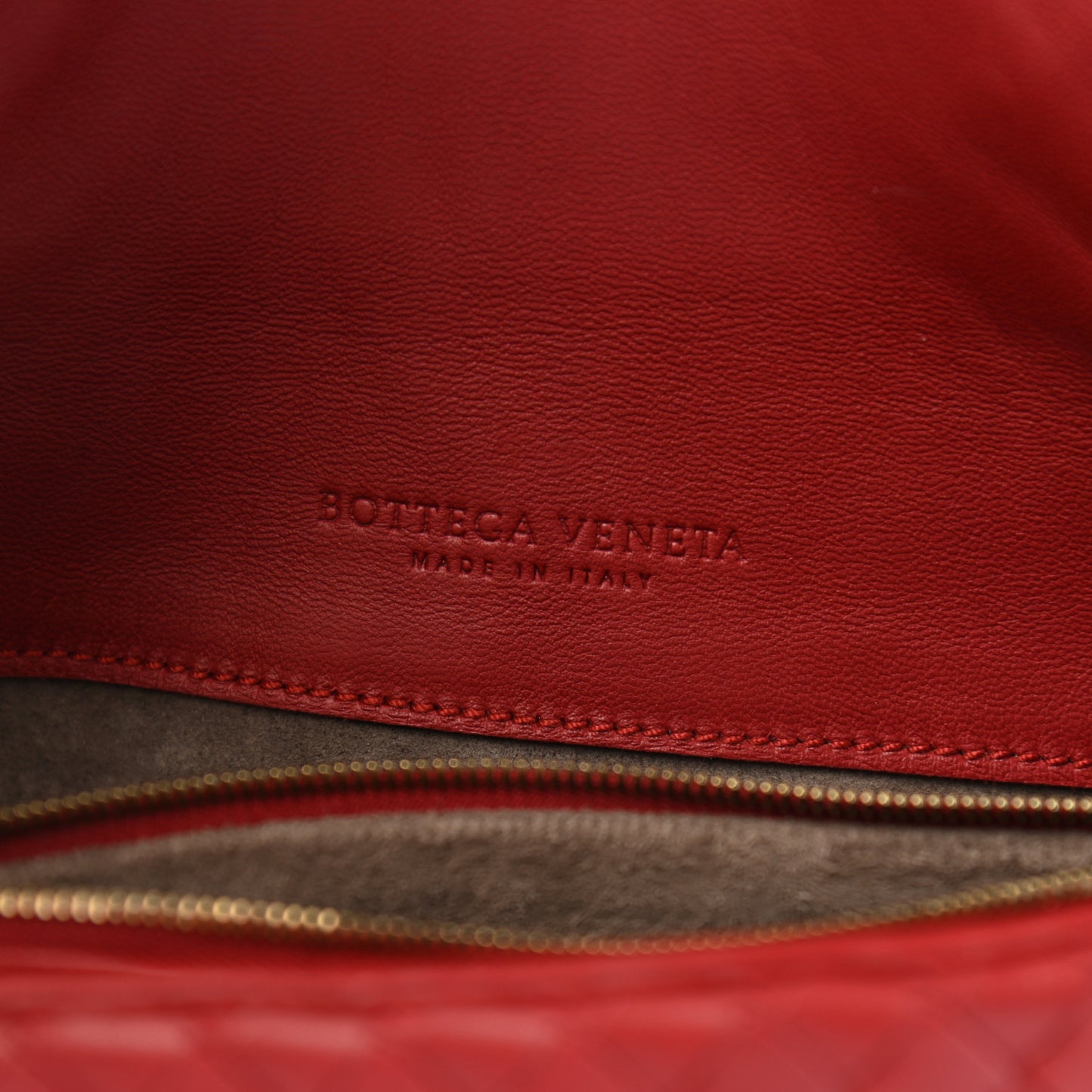 Nappa Intrecciato Cosmetic Case Red