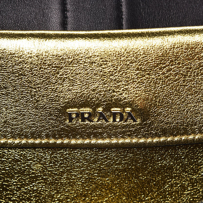 Prada Vitello Soft Chain Flap Bag Gold 6 of 8