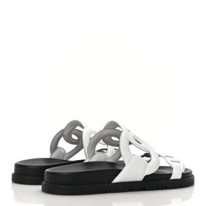 Hermes Nappa Womens Extra Sandals 38 White 4 of 8