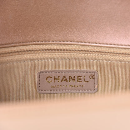 Chanel Iridescent Glazed Calfskin Quilted New Medium Boy Flap Dark Beige 13 of 15