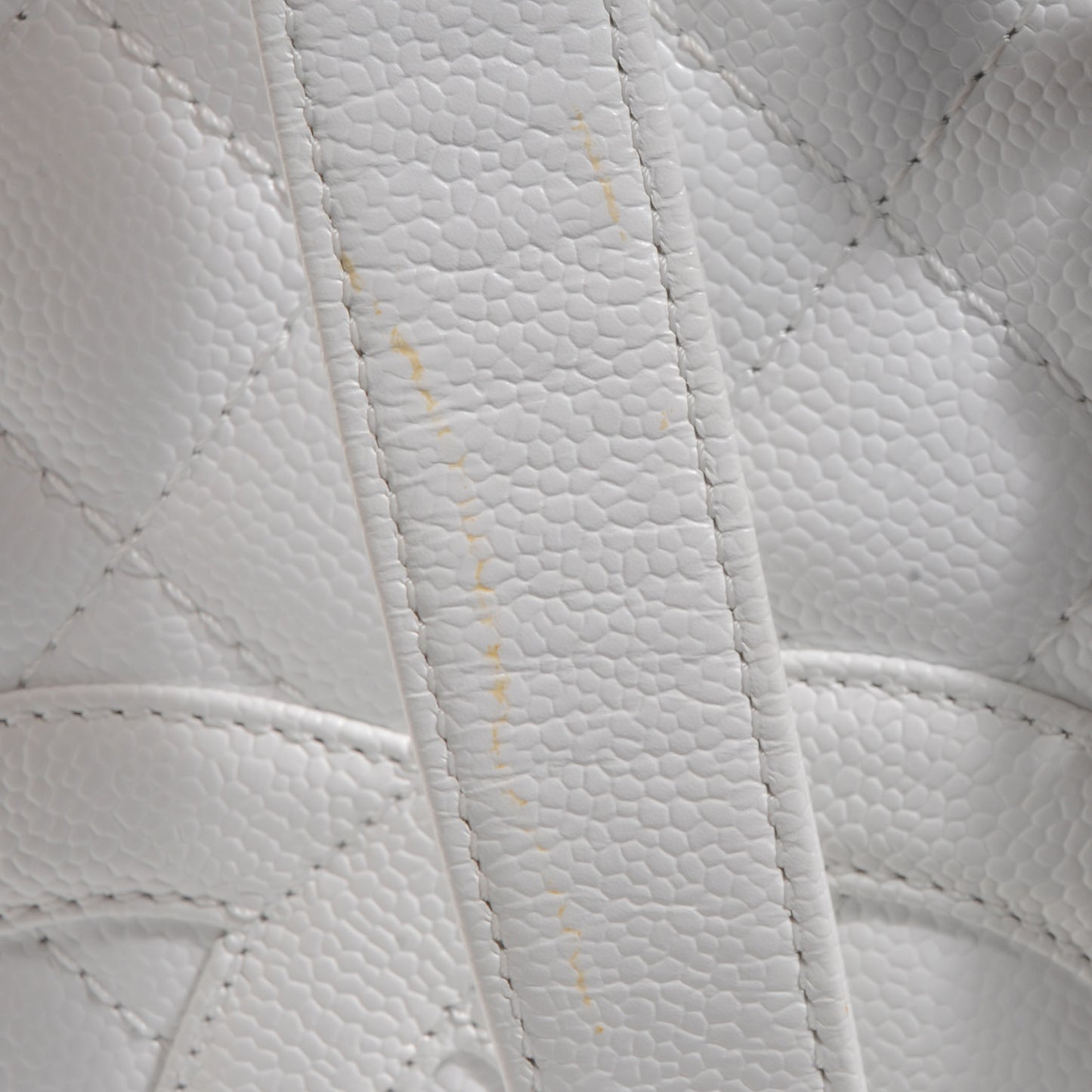 Caviar Quilted Grand Shopping Tote GST White