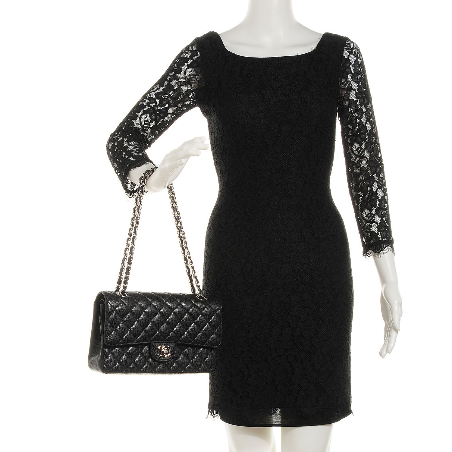 Chanel Caviar Quilted Medium Double Flap Black 2 of 9