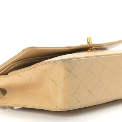 Chanel Lambskin Quilted Medium Double Flap Beige 10 of 14