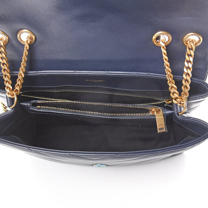 Saint Laurent Calfskin Y Quilted Monogram Medium Loulou Chain Satchel Medium Blue 4 of 8