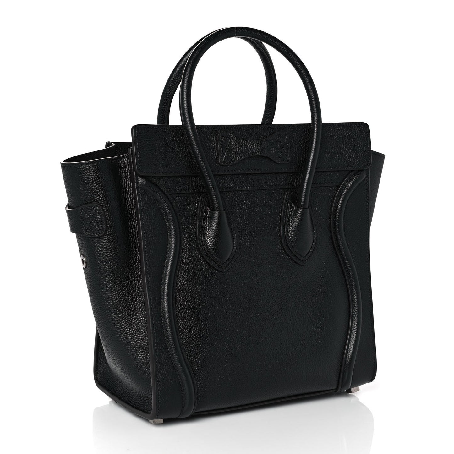 Drummed Calfskin Micro Luggage Black