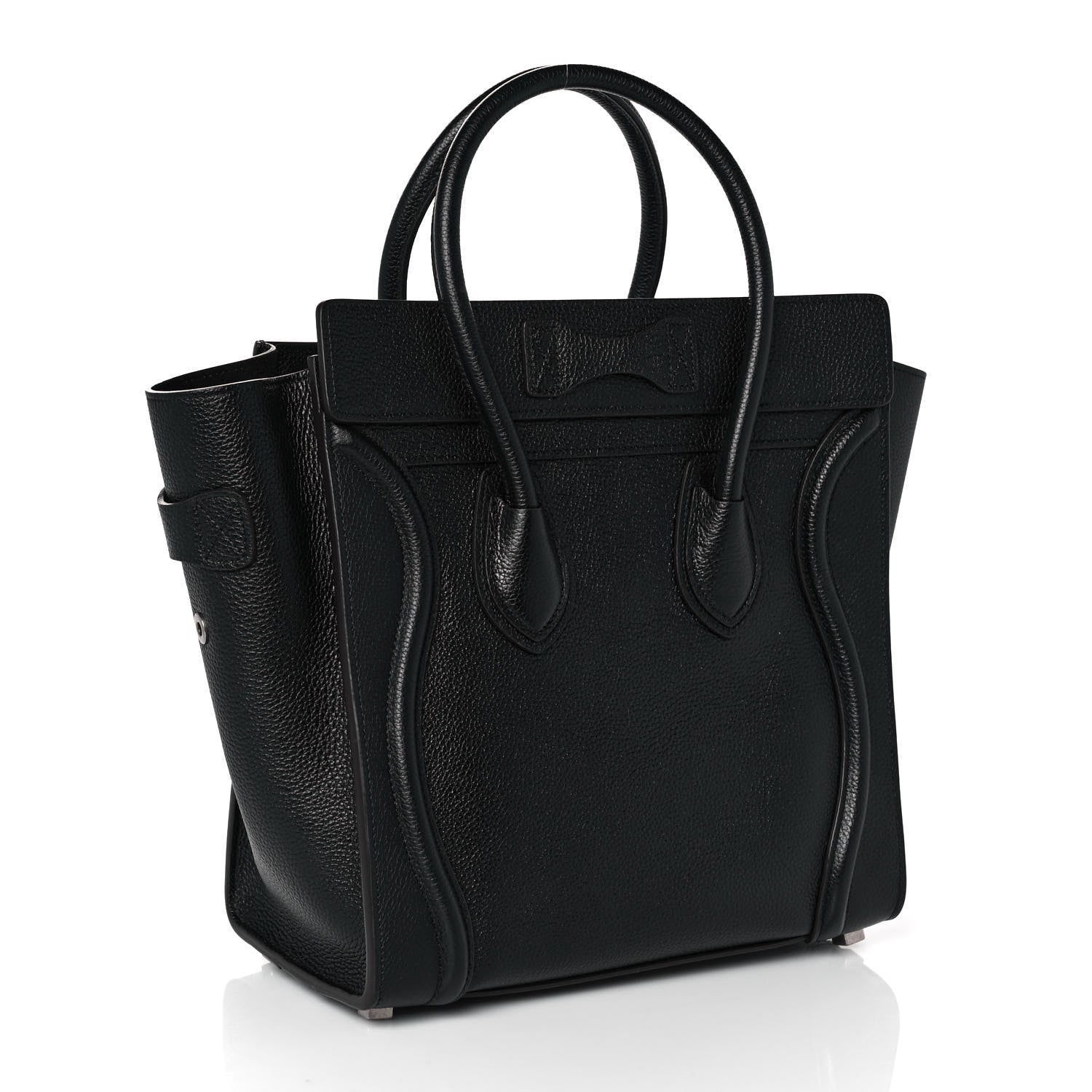 Celine Drummed Calfskin Micro Luggage Black 2 of 8