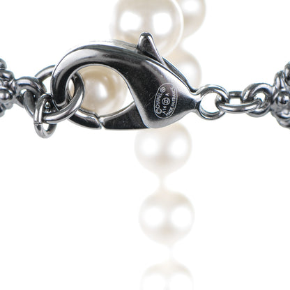 Chanel Pearl Gripoix Ruthenium CC Long Necklace Black 4 of 4