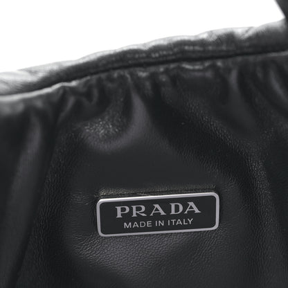 Prada Nappa Soft Padded Small Double Handled Shoulder Bag Black 6 of 8