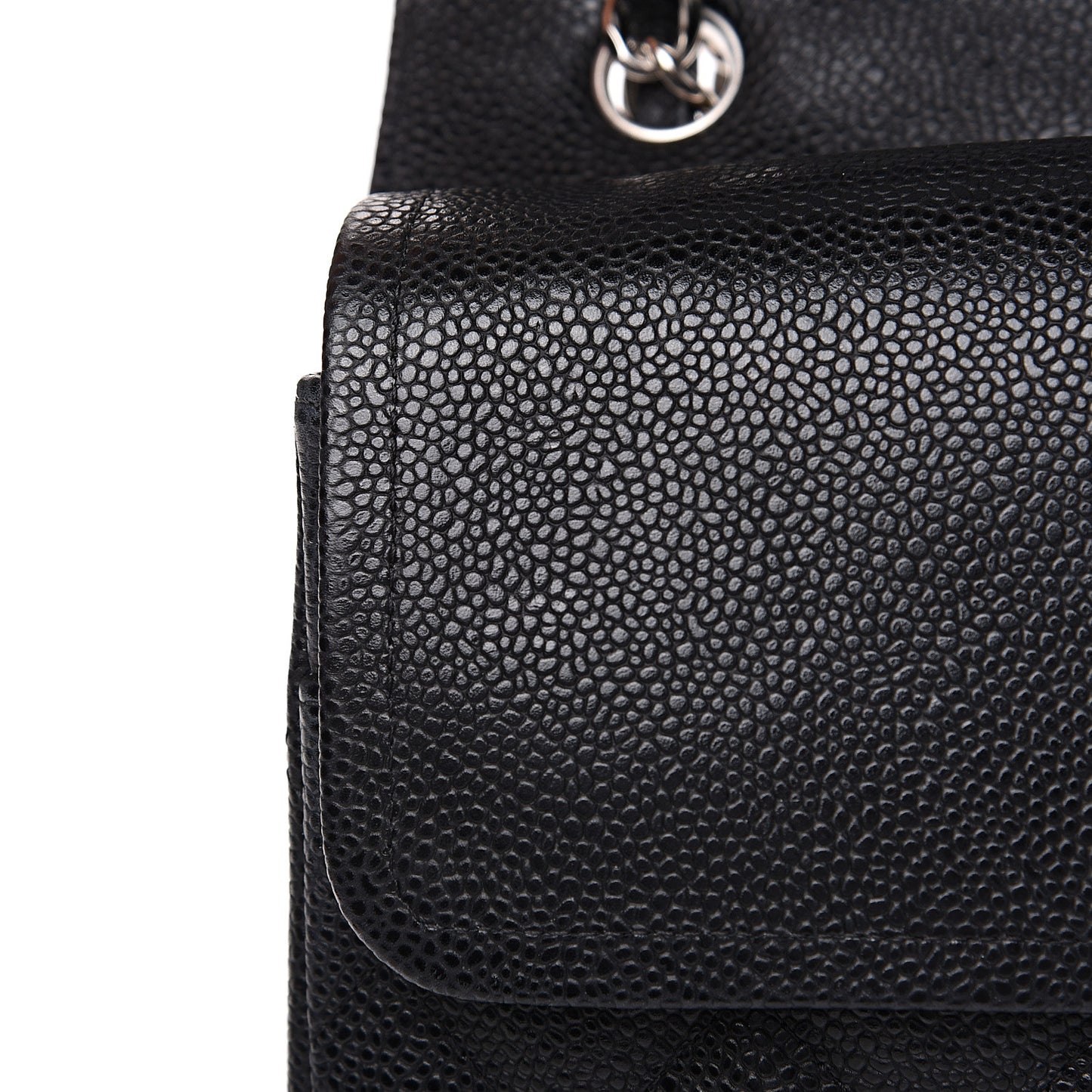 Caviar Quilted Jumbo Double Flap Black