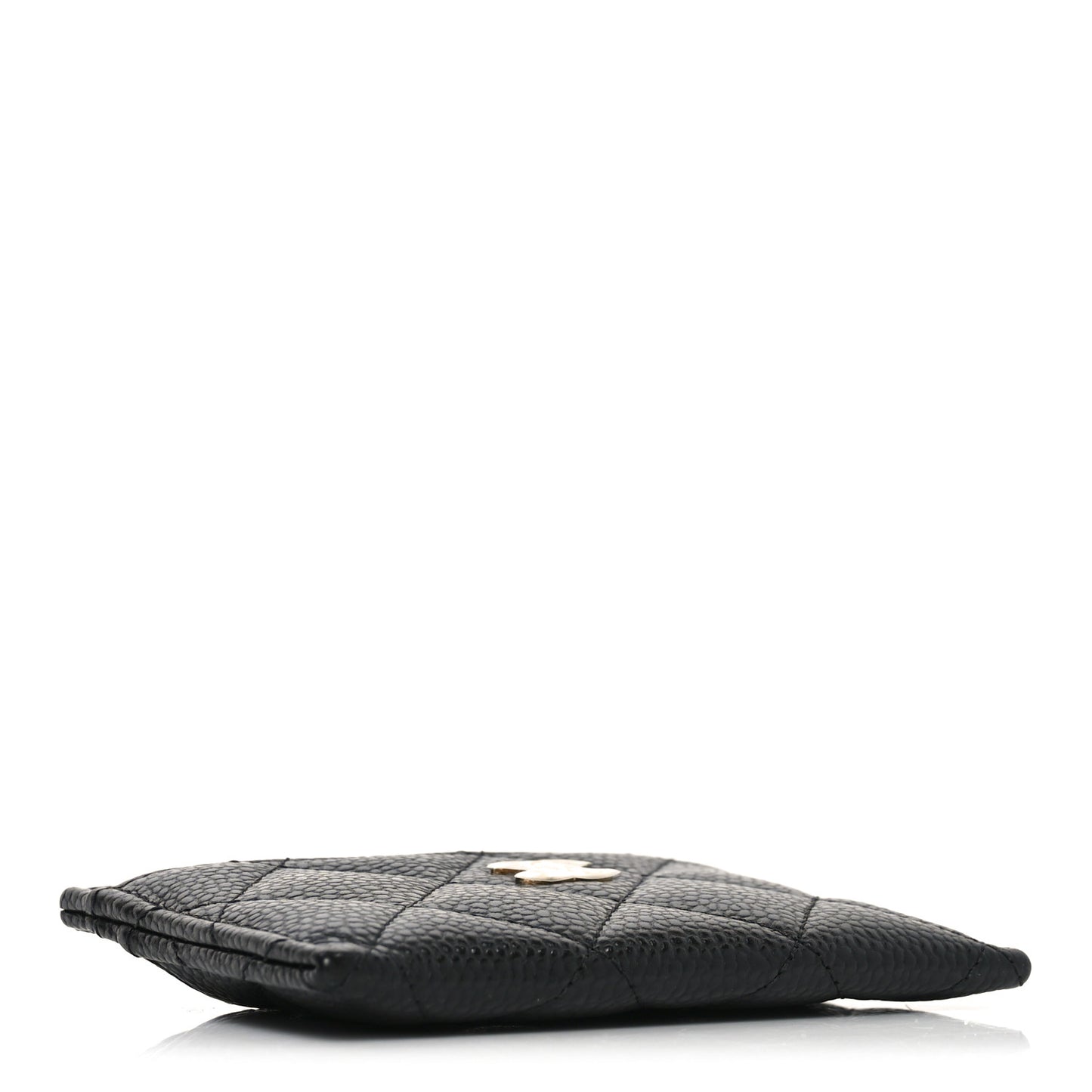 Caviar Quilted Card Holder Black