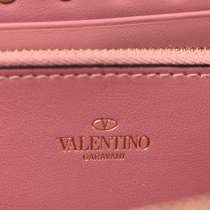 Valentino Garavani Calfskin Rockstud Zip Around Wallet Lipstick 6 of 12