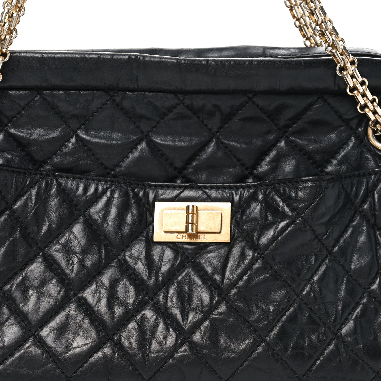 Chanel Aged Calfskin Quilted Medium Reissue Camera Case Black 8 of 10