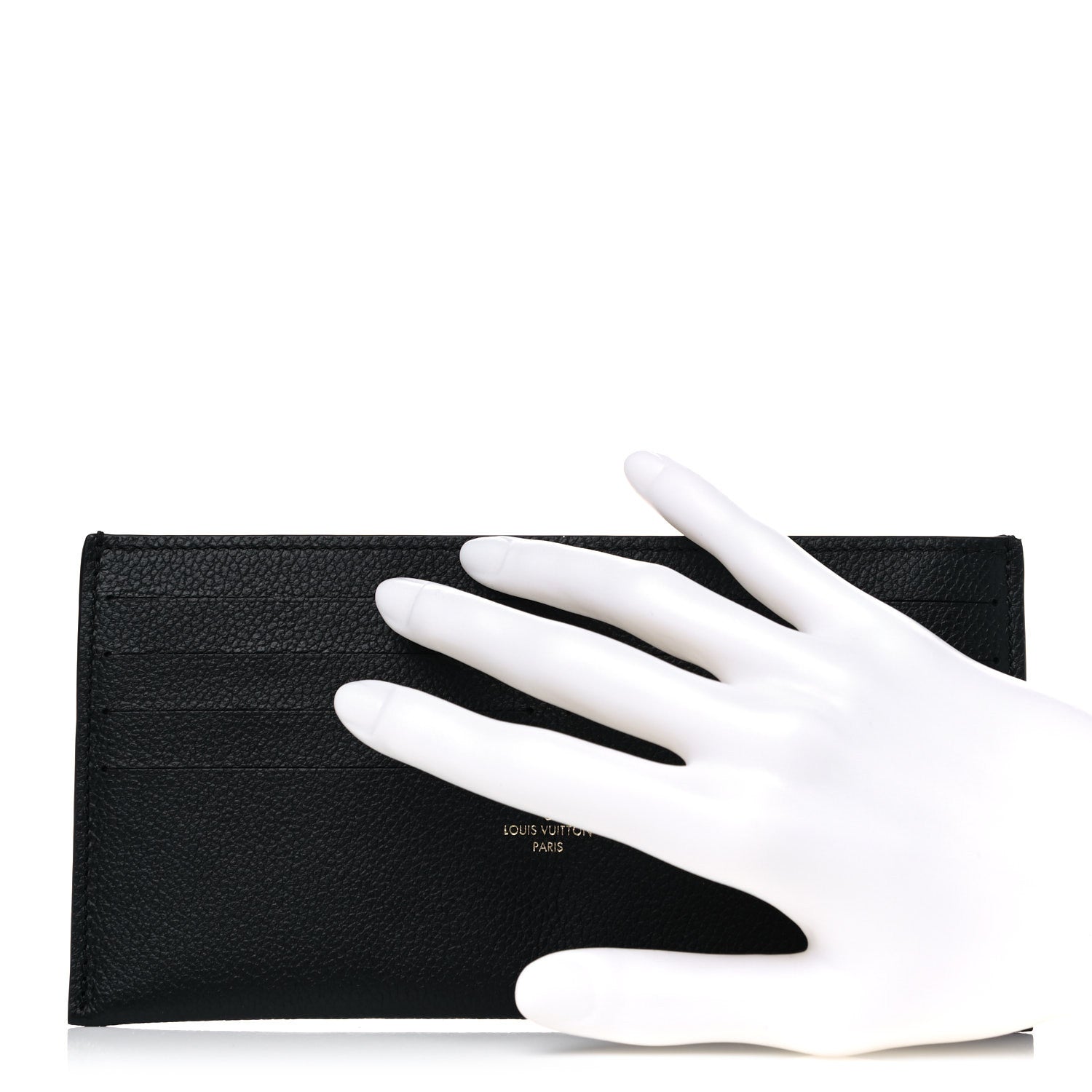 Louis Vuitton Calfskin Felicie Chain Wallet Card Holder Insert Black 2 of 6