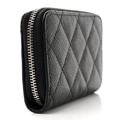 Chanel Caviar Quilted Zip Coin Purse Black 3 of 8