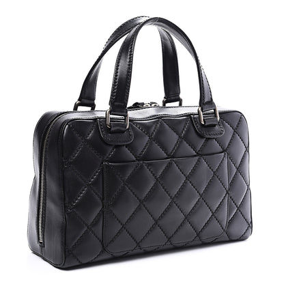 Chanel Calfskin Quilted Top Handle Bag Black 2 of 10