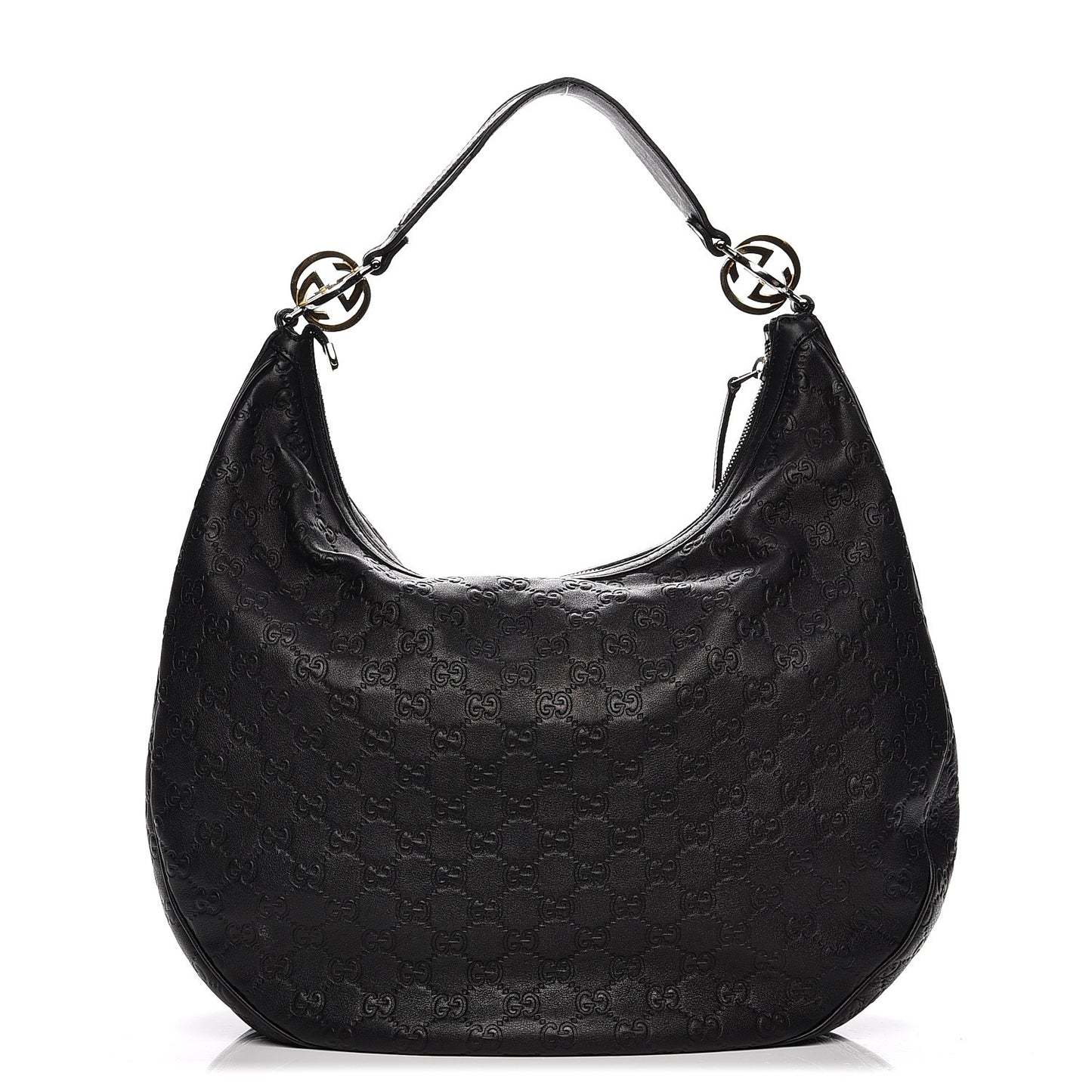 Guccissima Large GG Twins Hobo Black