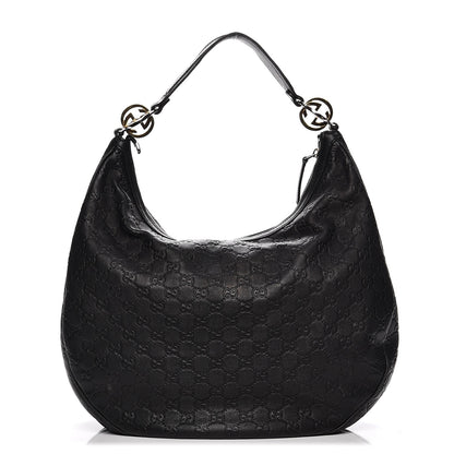 Gucci Guccissima Large GG Twins Hobo Black 1 of 12