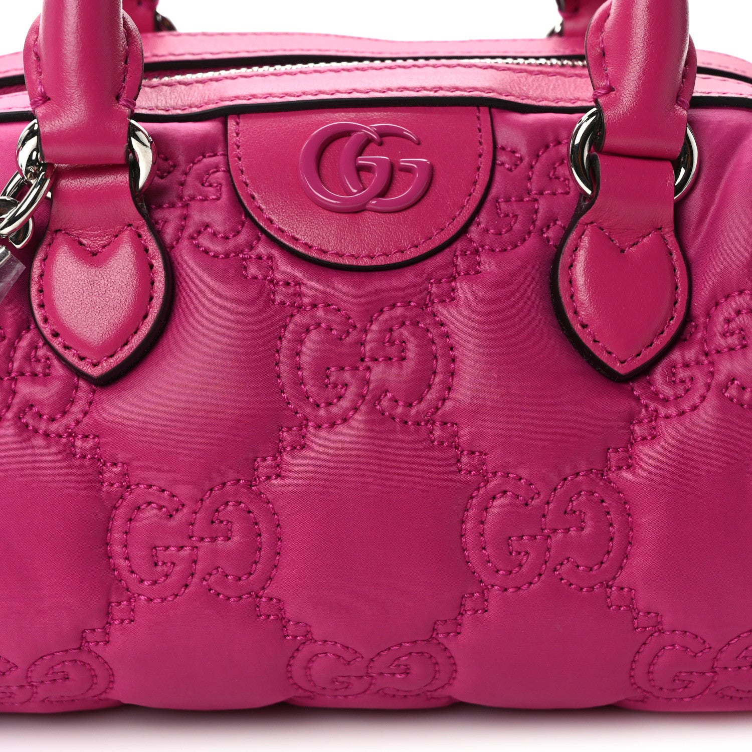 Gucci Nylon Calfskin Enamel GG Matelasse Mini Bowler Bag Lovely 7 of 11
