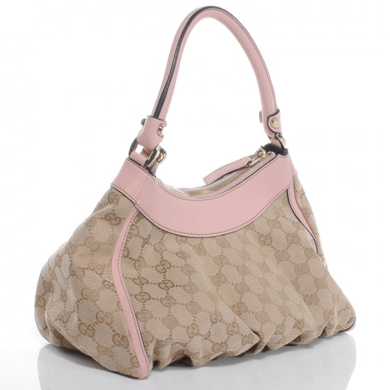 Gucci Monogram Medium D Gold Ring Hobo Pink 3 of 8