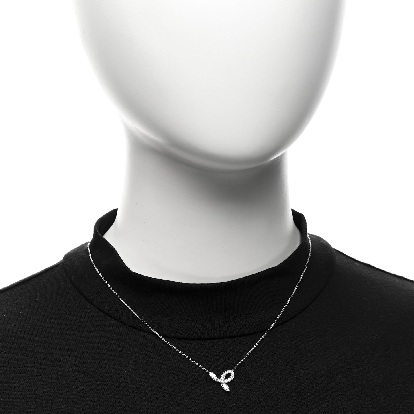 Platinum Diamond Victoria Bow Necklace